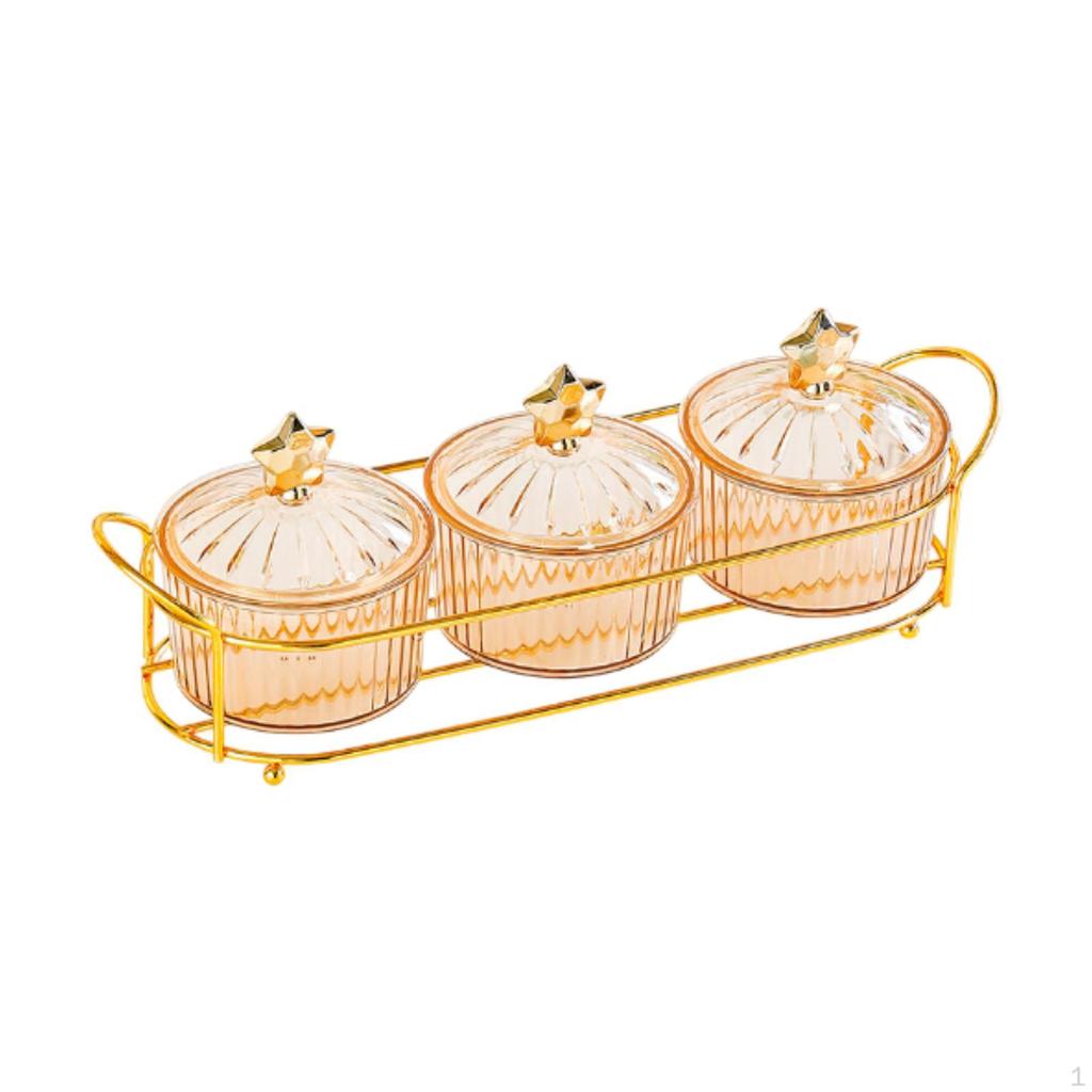 Dried Fruit Plate Appetizer Food Storage Box Candy Dish with Lid Divided Serving Platter for