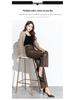 Haining Women's 2025 High-Waist Leather Pants: Slimming, Wide-Leg, Pure Sheepskin, Casual Style