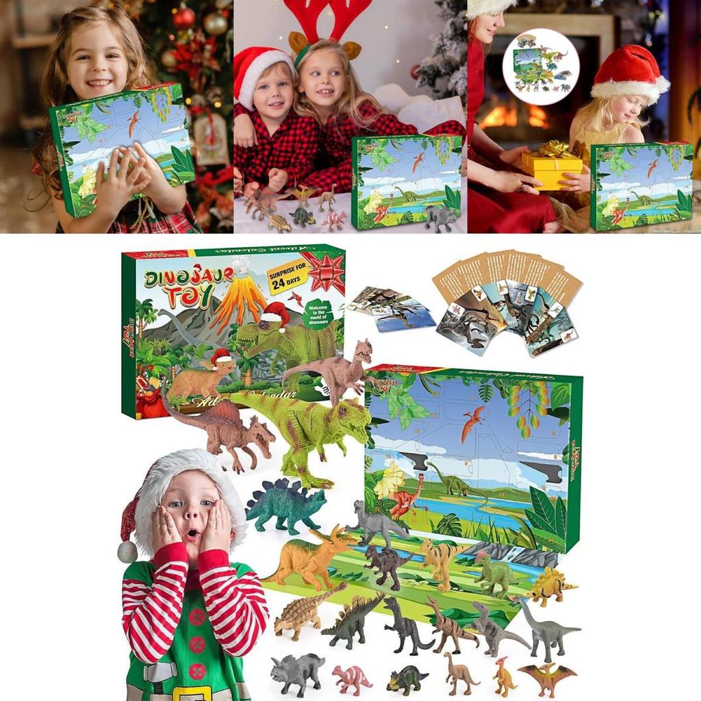 Dinosaur Arrival 24day Christmas Countdown Calendar Toy With Dinosaur Figures For Kids And Holiday Decor