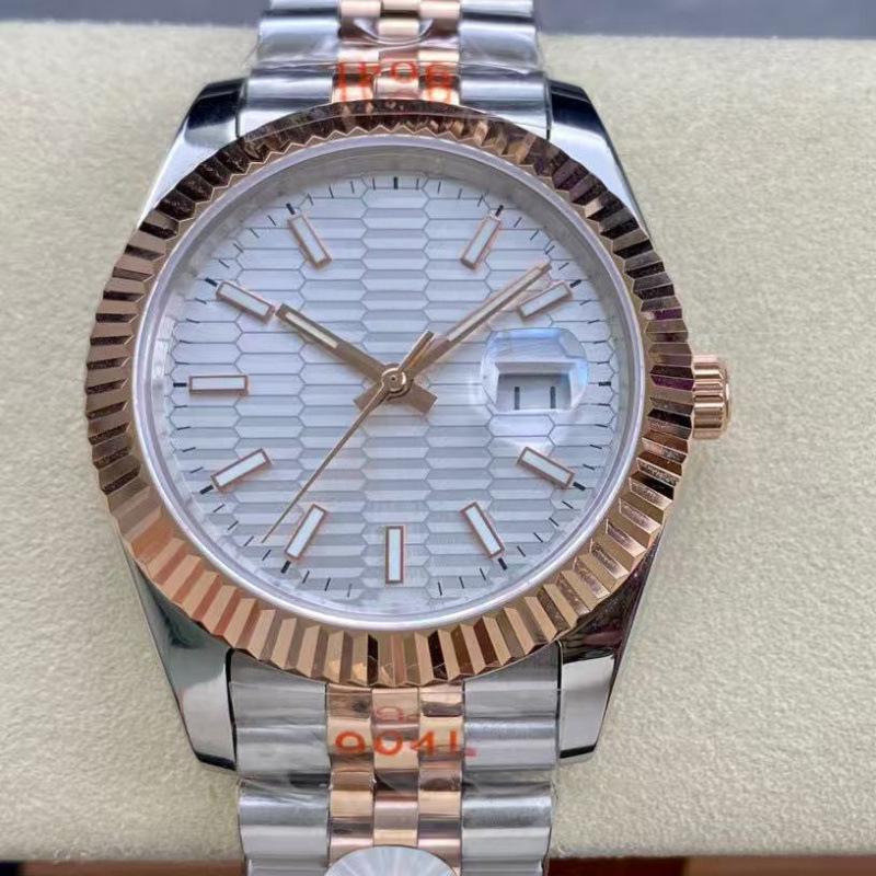 Orologio da uomo automatico Lao Jia Hao Shi 41mm con data, quadrante a quadri e design casual alla moda.