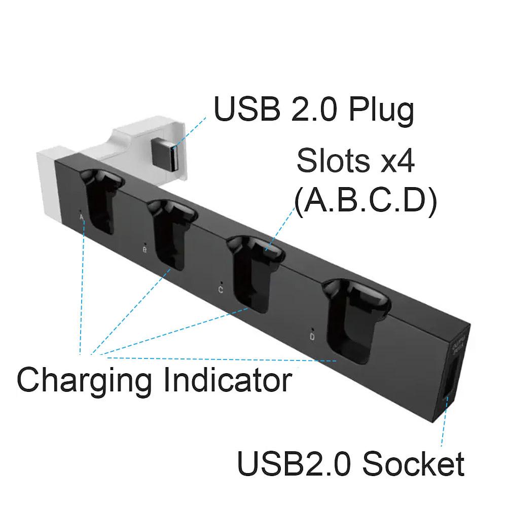 Convenient Controller Charging Dock Compatible with Switch Accessories and OLED Model Joycons 4 Charging N.S Joy-Pay Slots