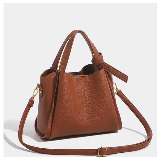 

Soft leather women s bag bucket bag women s spring and summer messenger bag handbag versatile single shoulder mother women s bag коричневый