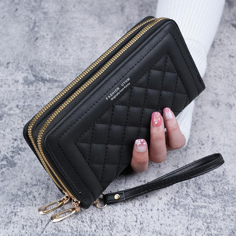Women's 2023 Long Korean Style Wallet: Double Zipper Phone Bag, Large Capacity Card Holder, Coin Purse.