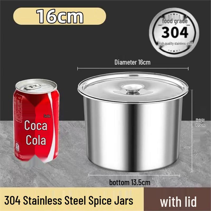 Jinjinlin 304 Stainless Steel Commercial Seasoning Jars (Set of 2)