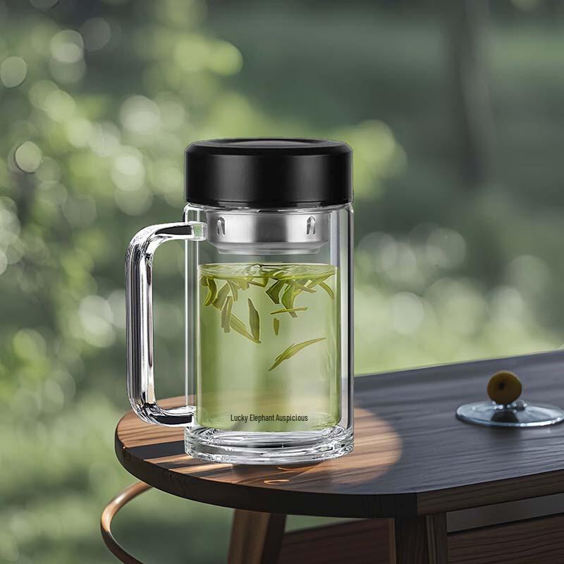Double-Layer Glass Tea Mug with Infuser