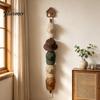 Decorative Wall Hooks for Home Hat Organizer with 8 Hooks, Wall-mounted Baseball Cap Rack, Cute House Shape Rack Vertical Storage Holder Bags Scarves