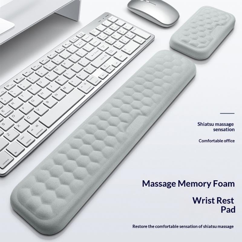 Gray Massage Texture Mouse Pad Keyboards Hand Rest Keyboards Wrist Rest Pad Wrist Support Computer for Rest