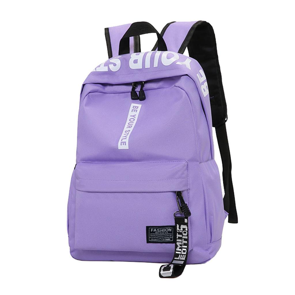 Velkokapacitní jednobarevný nepromokavý nylonový ležérní batoh školní taška