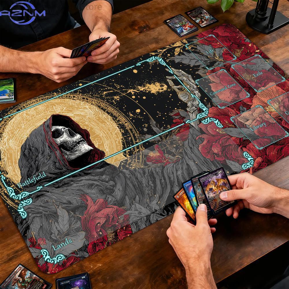 Gothic Aesthetic Skull King Magic Card Battle Mat Mtg Playmat Antislip Base 35x60cm Gathering Gaming Mat Board Game Mat For Tcg