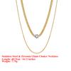 EFFIE QUEEN Stainless Steel 18k Gold Zirconia Chain Choker Necklace Timeless Jewelry for Women, Men Wedding Party Gift STKN06