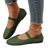 Women's Plus Size Fashion One Strap Round Toe Casual Flats for Everyday Wear