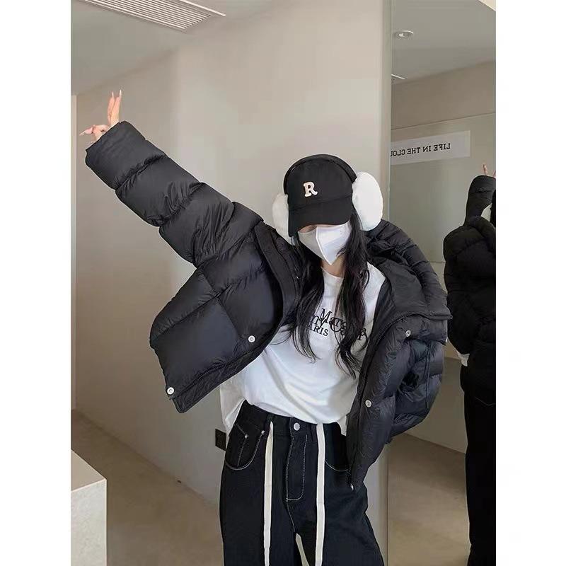 Vêtements courts en coton duvet pour femmes hiver nouveau vêtements pain Kendou veste à capuche café à la mode