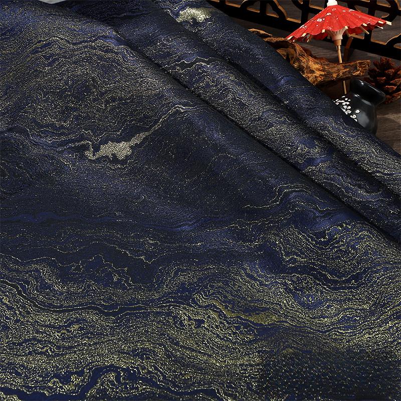 Tejido de Brocado Estilo Chino con Patrón de Agua Dorada Brillante para Coser Ropa Tradicional Decoración del Hogar Material de Poliéster