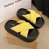 Thick-soled Cross-strapped Slippers for Women's Summer Wear 2025 New Commuter with Skirt Fashion Beach One-word Cool Slippers