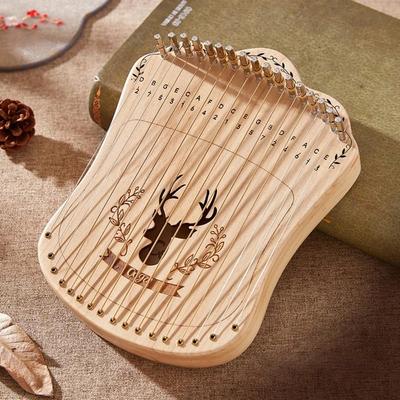 Wooden Harp17 Strings Portable Fingerstyle Lyre Professional Musical Instrument Beginner Learning Gifts Idea