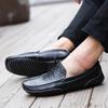 Fashion Men Casual Shoes Genuine Leather Luxury Brand Breathable Slip on Black Driving Shoes Soft Men Loafers Moccasins Plus Size 37-47