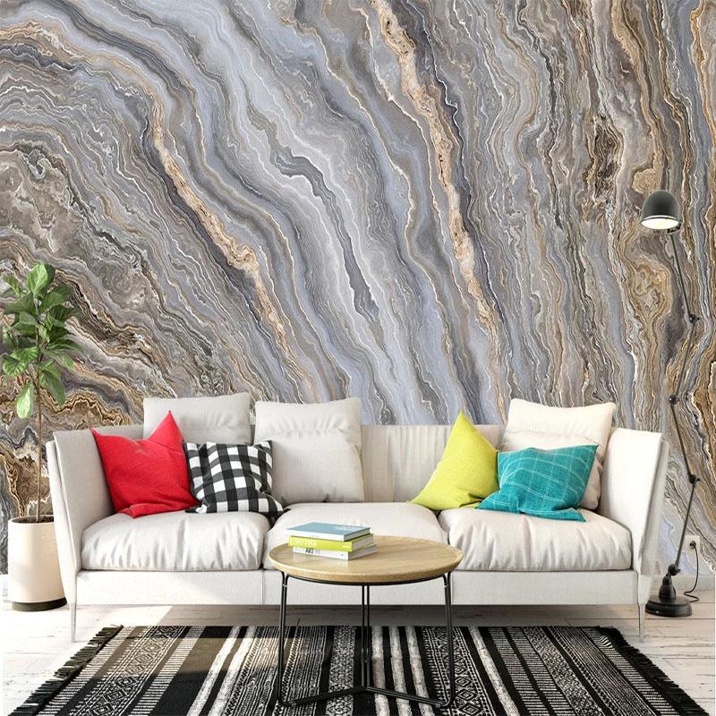 3d Wallpaper Modern Abstract Stone Pattern Golden Marble Mural Living Room Tv Background Wall Mural