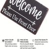 1pc Welcome Please Use Front Door Metal Sign 8x12 Inch Rustic Directional Plaque Unframed Wall Art Entryway Porch Decor