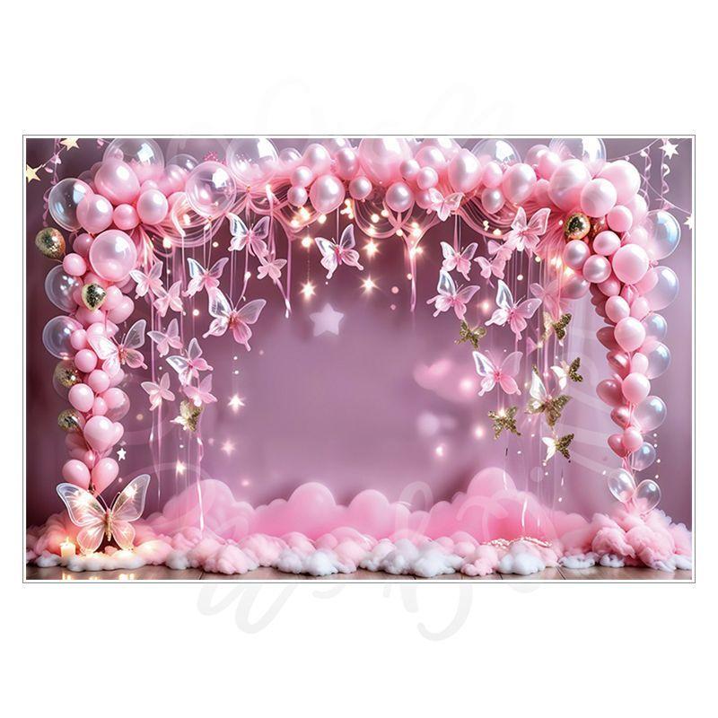 Balloon Cartoon Background Fabric  Children s Birthday Party Decoration Background Wall Fabric  Pet Photography Background Fabric 1.2m wide x0.8m high