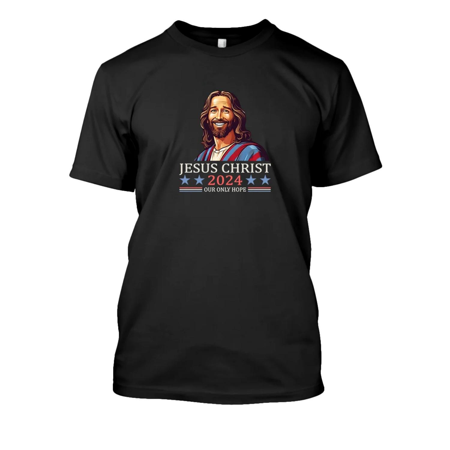 

Jesus Christ 2024 President USA Election Political Parody T-Shirt 100% Cotton O-Neck Short Sleeve Casual Mens T-shirt Streetwear S чёрный