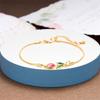 Adjustable Chain Enamel Charm Bracelet Copper Lobster Clasp Vintage Bracelet  For Women