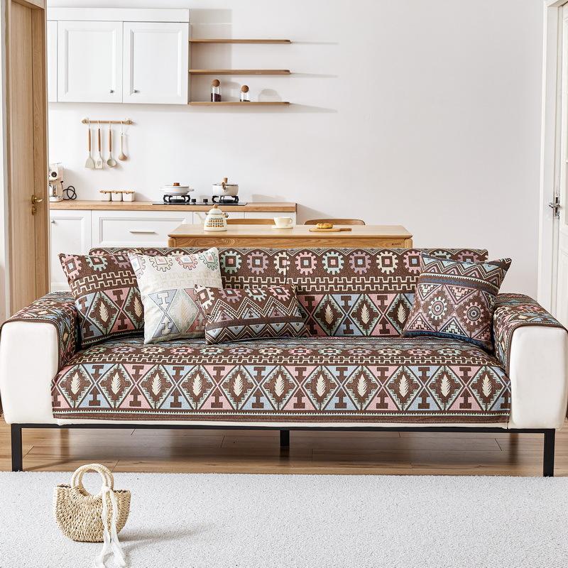 Ganzjahres Universal Rutschfestes Chenille Sofakissen, Einfach und Modern Hochwertige Sofabezug Abdecktuch