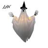 Leuchtende Geisterdekoration Halloween Hängend mit Hexenhut, Leuchtende Gruselige Spukhaus Requisiten Außen Dekoration für Veranda Baum, Szene Ornament