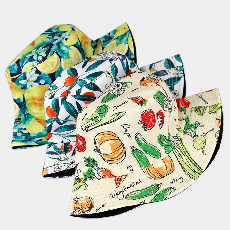 Double-Sided Tropical Fruit Bucket Hat – Trendy Sun Protection for Outdoor Wear