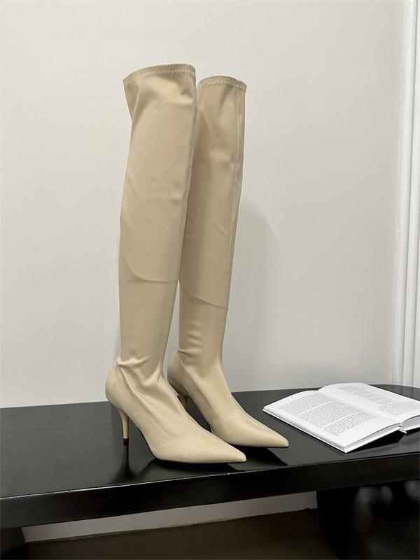 

2025 осень и зима новые остроносые ботфорты на шпильке женские европейские и американские модные ботфорты выше колена на тонком высоком каблуке 40 абрикосовый