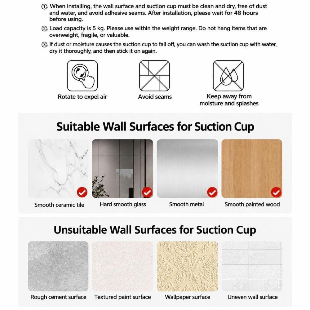 No Drill Kitchen Utensil Hanger Removable Wall-Mounted Hanging Rod Bedroom