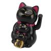 4.5in Solar Powered Smiling Cat Ornament Automatic Hand Waving Fortune Cat Ornament for Car Desktop