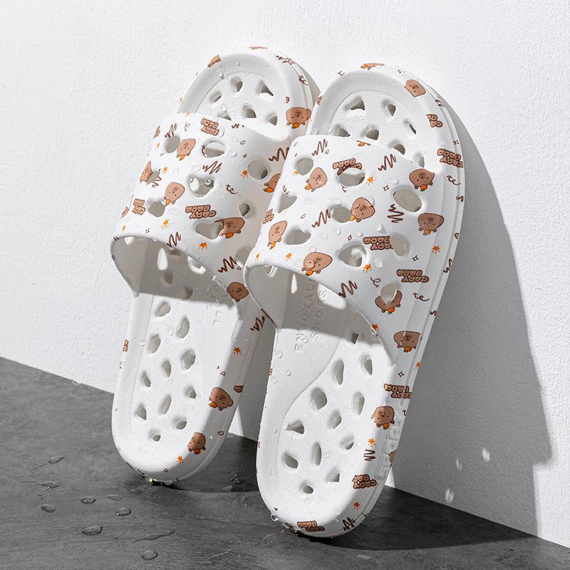 Badezimmer Badeschuhe Damen Indoor Zuhause Zuhause Wasserdurchlässig Rutschfest Hohl Hotel Badezimmer Paar Duschslipper Herren