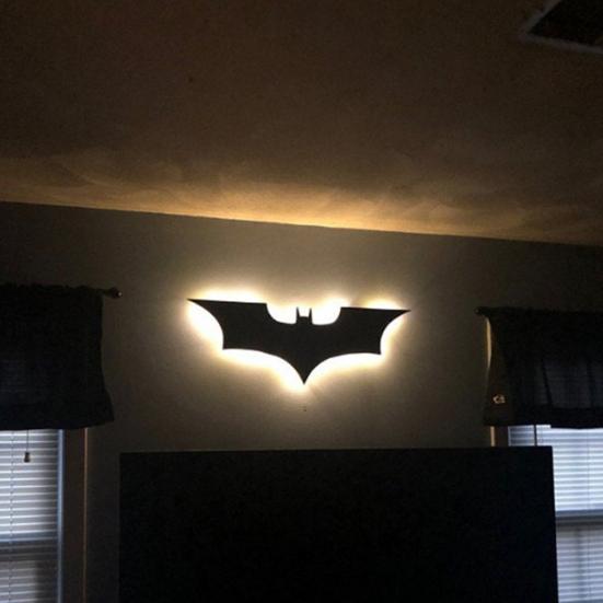 Bat Shape Lamp Night Light with Remote Control 16 Colors Changing Decorative Neon Sign LED Signal Lamp Party Decoration