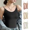 Camisola de Mujer de Seda Sintética Top de Tirantes de Satén de Seda de Hielo Camiseta sin Mangas de Tirantes Finos Top Cami de Cuello Redondo Sedoso Verano Blusa Básica