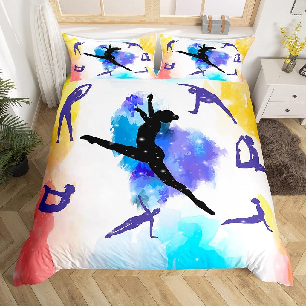 Steppdecke Gymnastik Für Kinder Jugendliche Mädchen Queen Leicht S Sport-Thema Bettwäsche-Sets Schlafzimmer-Dekoration Ohne Steppdecke