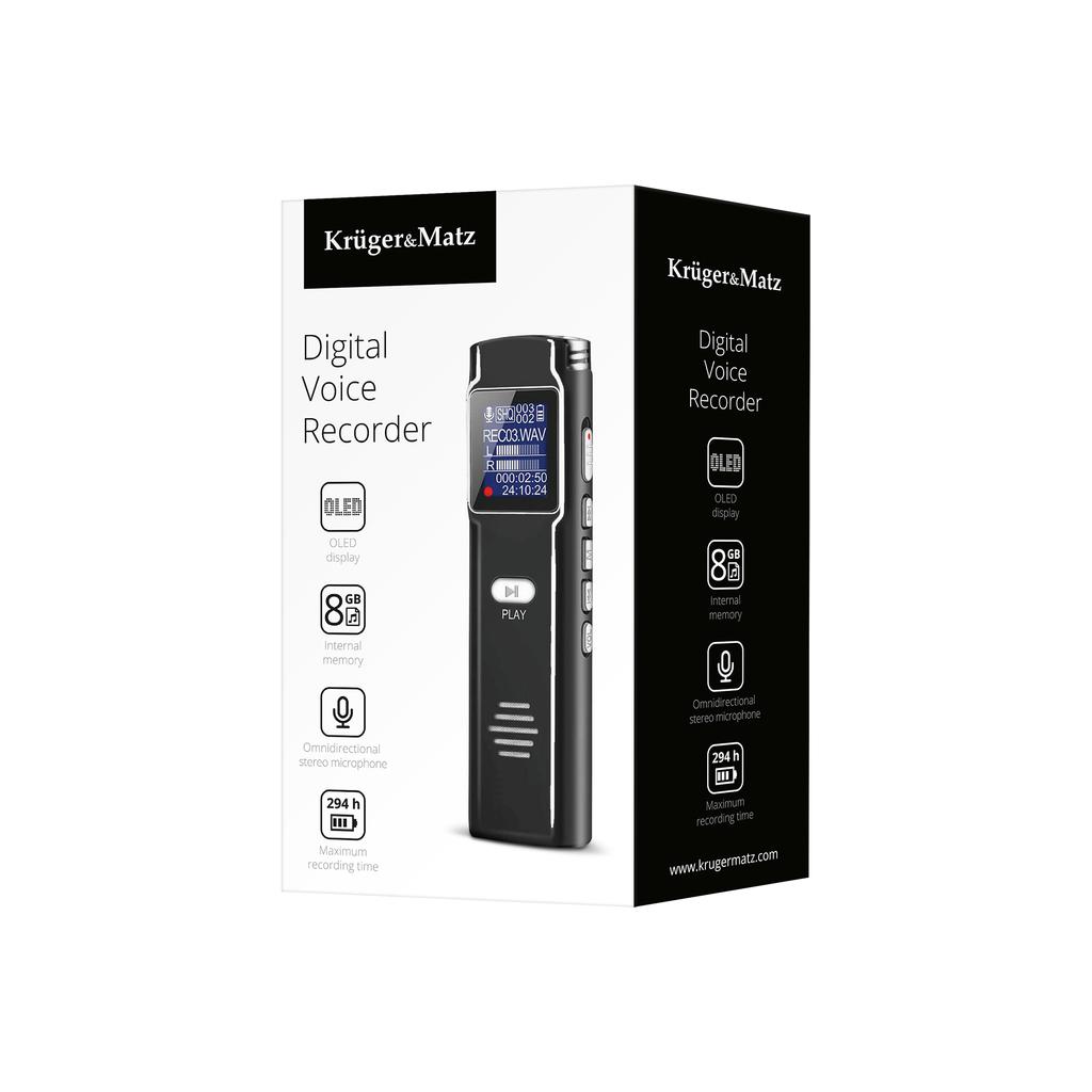 Grabadora de voz digital Kruger&Matz 8GB OLED escucha ilegal