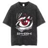 Tricou Vintage Spălat Negru Misa Amane Death Note, Tricou Unisex cu Portret Icon Anime Streetwear, Top Larg Supradimensionat 100% Bumbac
