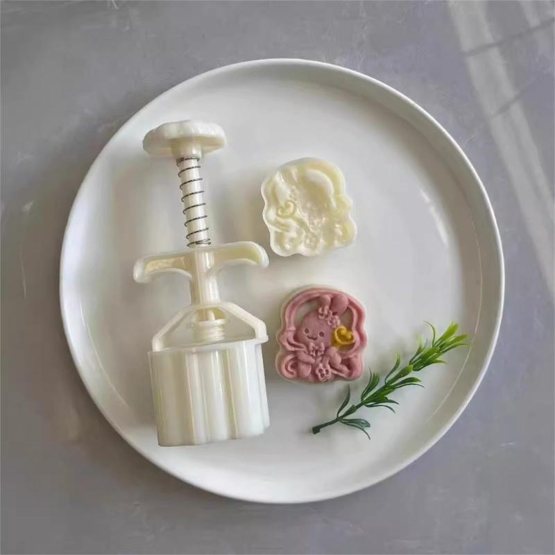 Traditional Pastries Cookie Stamp Hand Pressed Mooncakes Mold Bean Pastes Cake Bakewares Dessert Mould for Cooking Lover