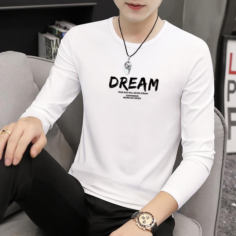 

Мужские футболки с длинным рукавом и круглым вырезом — модные бренды премиум-класса для весны, осени и зимы. M (85-100 jin)