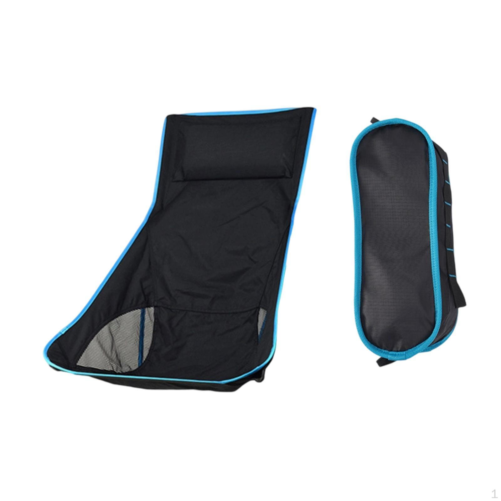 

Collapsible Beach Chair Replacement with Storage Bag and Neck Support Light Blue