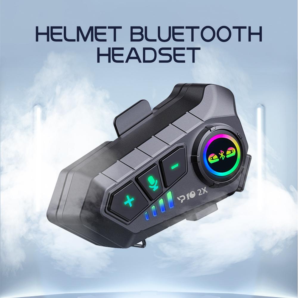 YP10 2X Wireless Bluetooth5.3 Motorcycle Helmet Intercom Headset Waterproof 300 M Intercomunicador Speaker Earphone