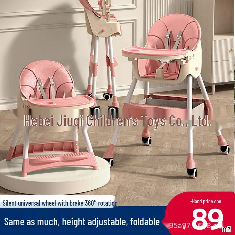 Multifunctional Adjustable Foldable High Chair for Infants and Toddlers