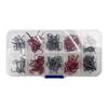 130pcs High Carbon Steel Round Bend Hooks for Lures Baits Fishing Tackle Accessories Treble Hooks Set Fishing Hook Set