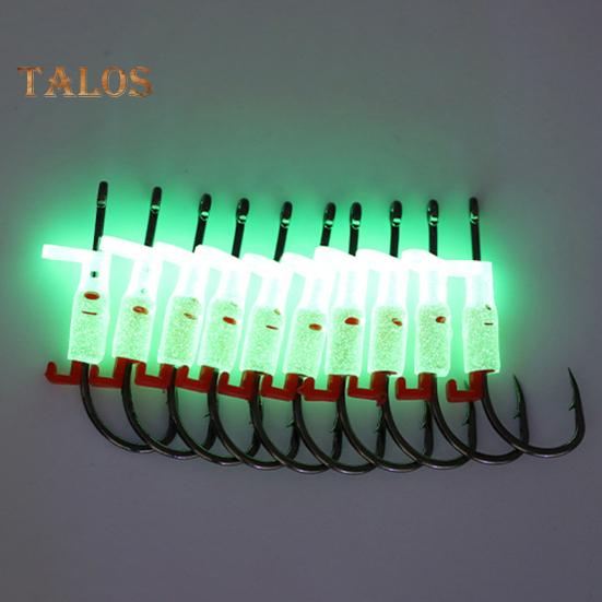 3/5/10/15/20Pcs Luminous Live Shrimp Fixing Hook Heavy Duty Glow-in-the-dark Barbed Fishhook Freshwater Saltwater Catfish Bass Fishing Hook Fishing