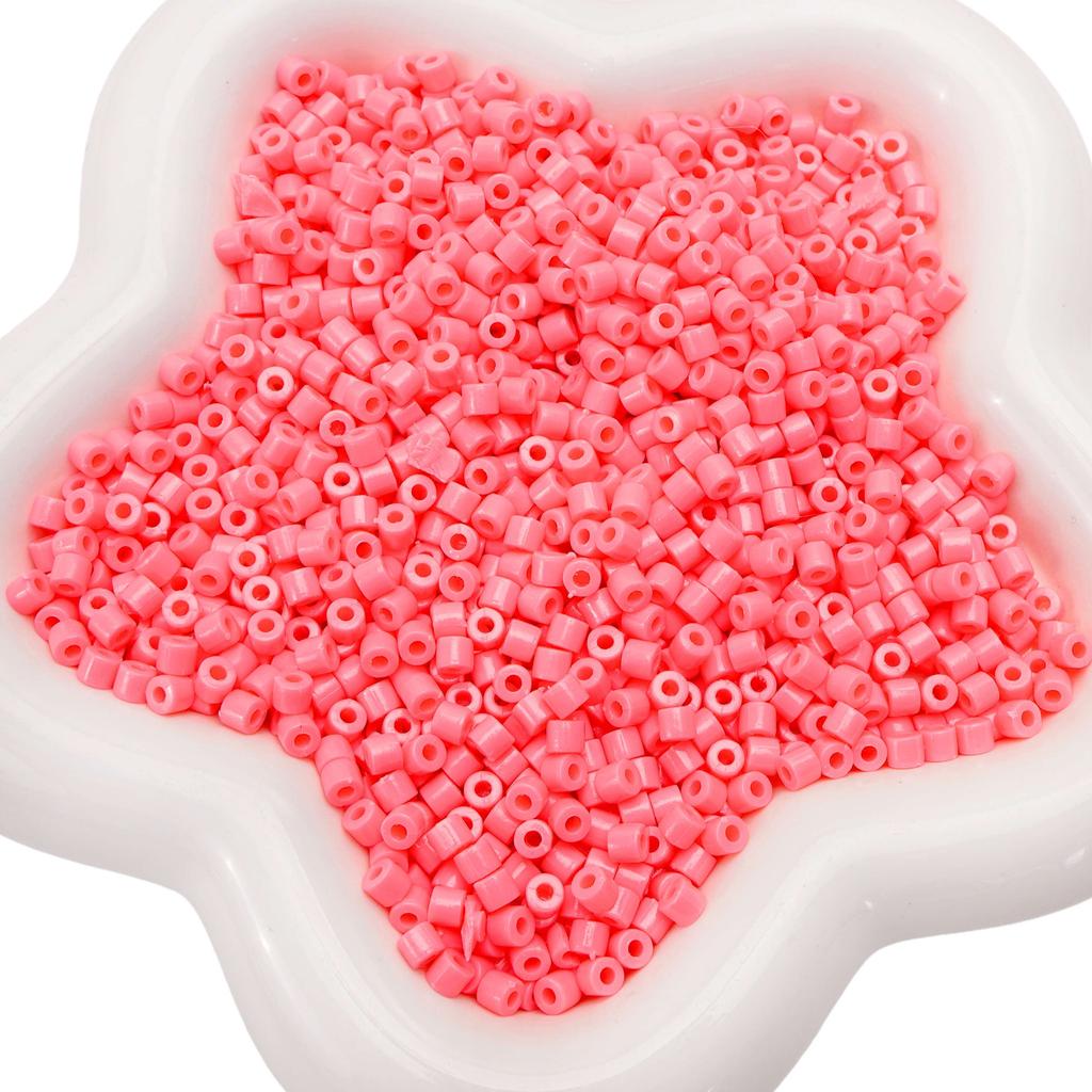 300pcs 4mm Acrylic Short Tube Beads Solid Color Seed Beads Accessories For DIY Jewelry Making