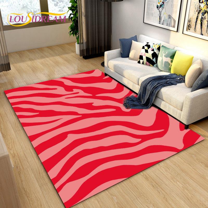 3D Color Series Zebra Pattern Area Rug Large,Carpet Rug for Living Room Bedroom Kitchen Doormat Decoration, Non-slip Floor Mat