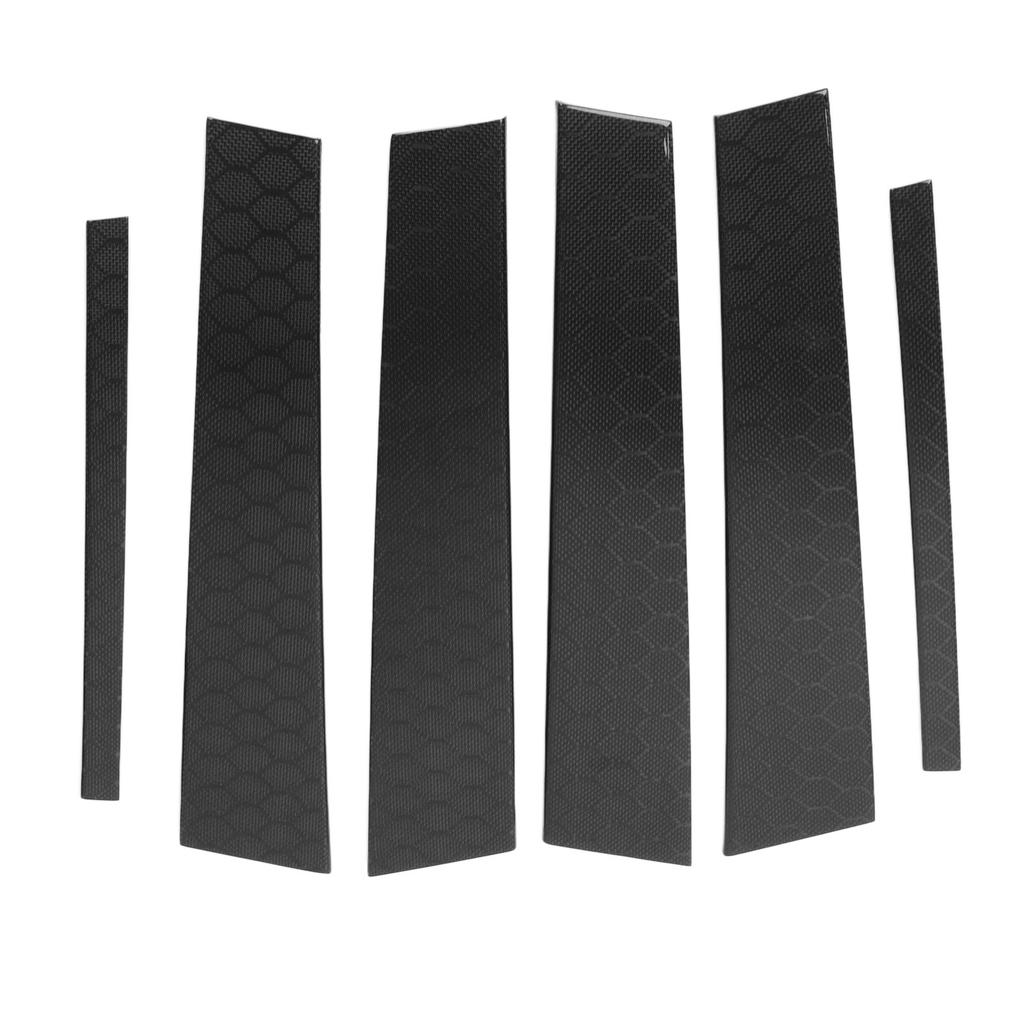 6Pcs B Pillar Trim Carbon Fiber Pillar Panel Decor Replacement for Infiniti Q50 2014‑2022 Rhombus Design