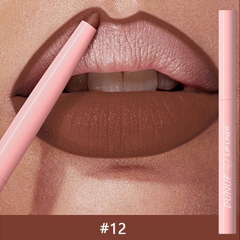 1 buc. Creion de buze mat impermeabil Conturează buzele în nuanțe ruj roșu sexy Creion de buze maro roșu mat Machiaj Contur subțire pentru buze 0.25g