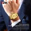 OPK 8141 Original Business Men's Watch Waterproof Luminous Stainless Steel Golden Luxury Classic Quartz Wristwatch for Man New