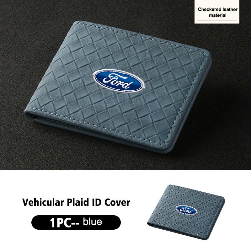EFOS1 Suede Car ID Cover Vehicular Plaid Card Protector Wallet For Ford Fiesta Ranger Mondeo Escape Ecosport Fusion Explorer